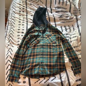 No Boundaries Oversized Hooded Flannel Shirt